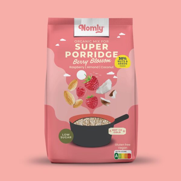 Verpakking Nomly havermout Berry Blossom - Framboos