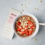 Choco overnight oats aardbei hazelnoot
