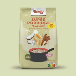 Verpakking Nomly overnight oats Sweet Smile - Kaneel Verpakking Nomly overnight oats Sweet Smile - Kaneel