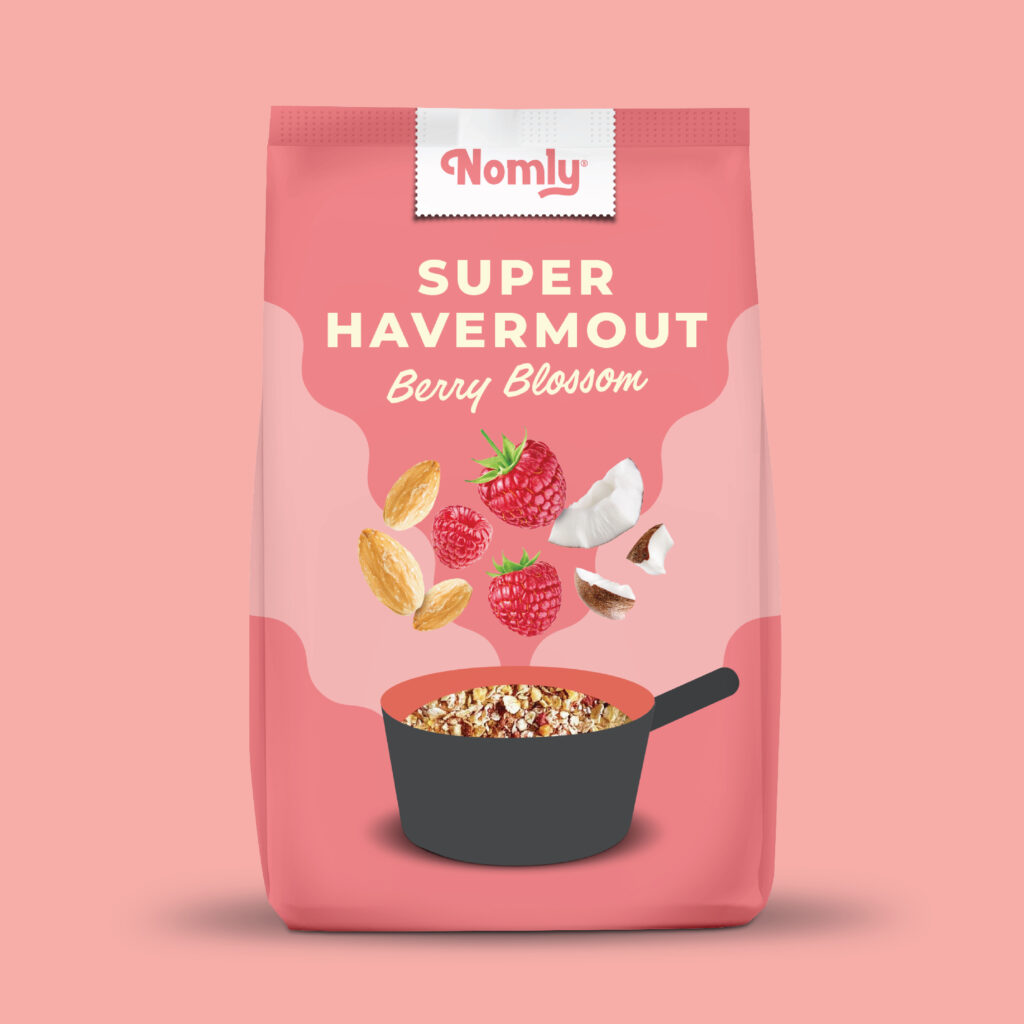 Nomly Berry Blossom, havermoutontbijt met framboos, amandel en kokos